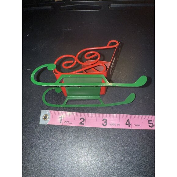 Christmas Santa’s Sleigh Sled Bethlehem Metal Ornament 1983 4x2x3” Unbranded - Picture 6 of 13